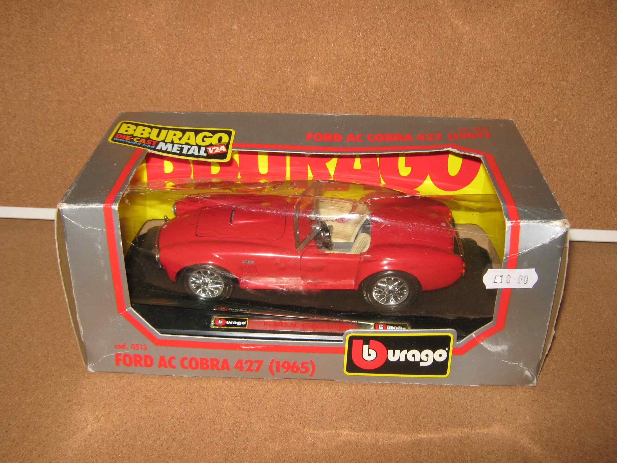 Bburago AC Cobra 427 1/24 – Bleu – Miniature Diecast (Occasion)