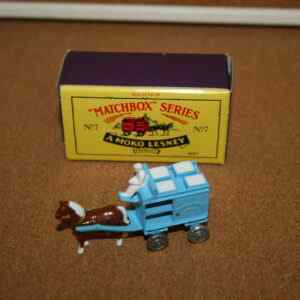 Matchbox Series No7 Blue Horse Drawn Carriage Milk Delivery (1988)