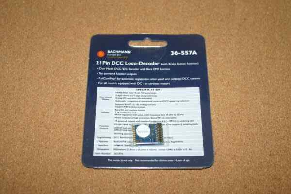 Bachmann 36-557A 21 Pin DCC Loco-Decoder (with Brake Button function ...