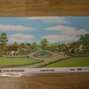 Peco Scene SK-65 Small Village With Pond Background (Paper Printed)