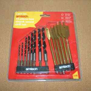 Amtech F1740 14 Piece Hex Shank Wood Drill Set