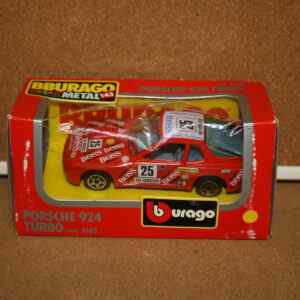 Burago 4103 Porsche 924 Turbo - Red No.25 1:43 Scale Pre Owned