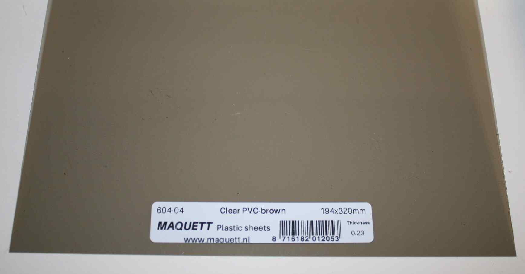 Maquet 604-04 Clear PVC-Brown Sheet 0.23mm Thick 194 x 320 mm 1 Maquet 604-04 Clear PVC-Brown Sheet 0.23mm Thick 194 x 320 mm