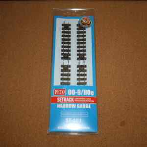 Peco Setrack ST-401 Standard Straights Narrow Gauge 009/HOe Packet of 8