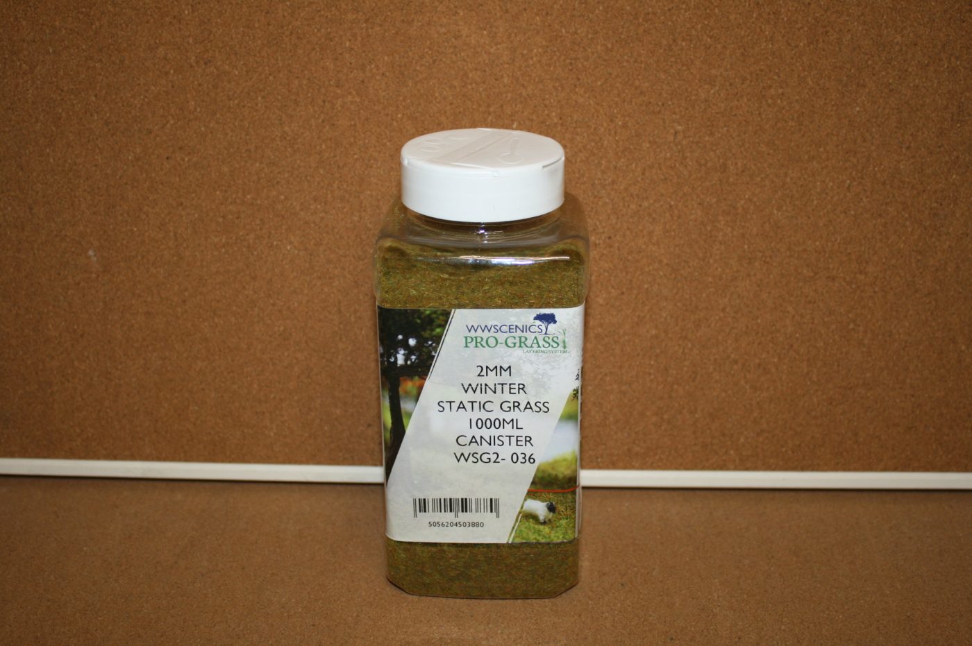 WWScenics WSG2-036 2mm Winter Static Grass 1000ml Canister 1 WWScenics WSG2-036 2mm Winter Static Grass 1000ml Canister