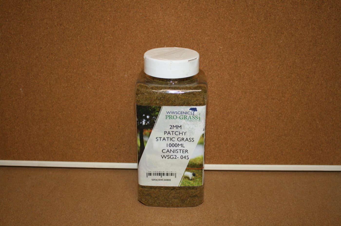 WWScenics WSG2-045 2mm Patchy Static Grass 1000ml Canister 1 WWScenics WSG2-045 2mm Patchy Static Grass 1000ml Canister