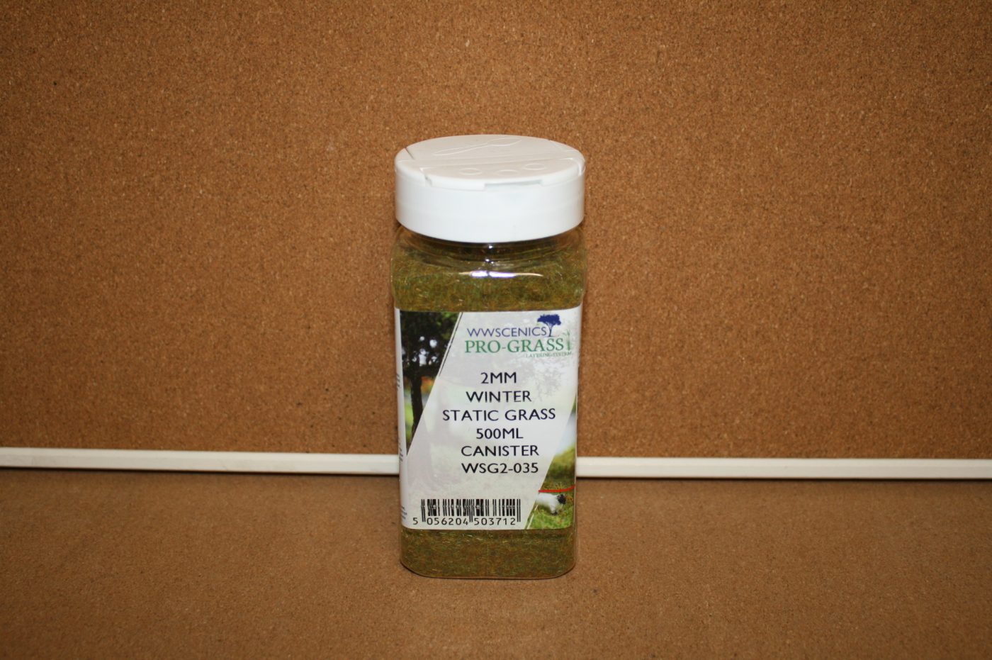 WWScenics WSG2-035 2mm Winter Static Grass 500ml Canister 1 WWScenics WSG2-035 2mm Winter Static Grass 500ml Canister