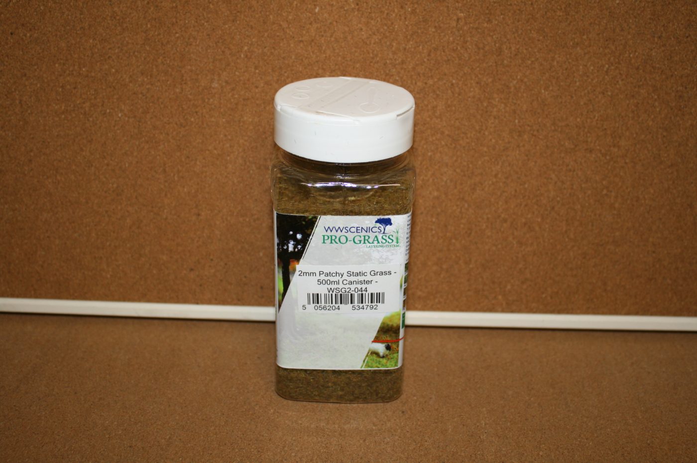 WWScenics WSG2-044 2mm Patchy Static Grass 500ml Canister 1 WWScenics WSG2-044 2mm Patchy Static Grass 500ml Canister